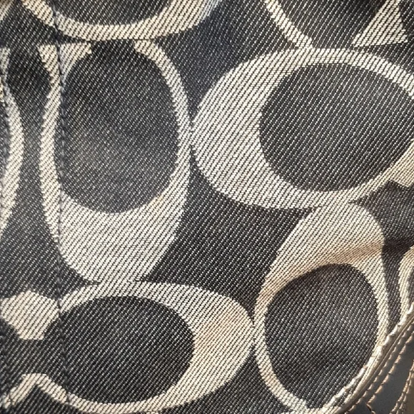 Coach Signature Denim Navy Shoulder Bag - Picture 6 of 14